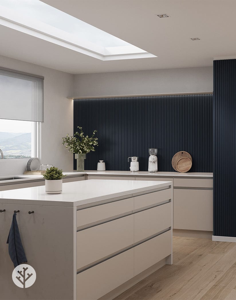 Flutto™ Blue Slat Flexible Tambour Panels