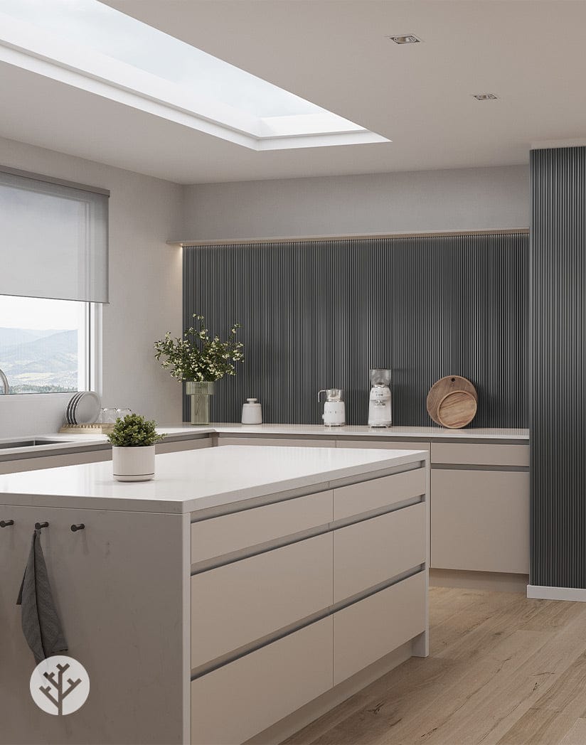 Flutto™ Gray Mini Ridge Flexible Tambour Panels