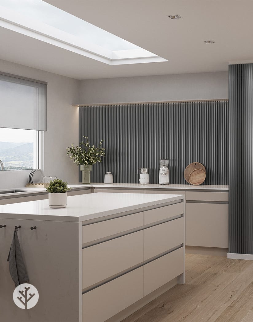 Flutto™ Gray Ridge Flexible Tambour Panels