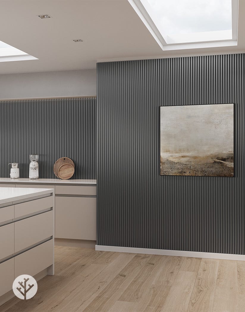 Flutto™ Gray Ridge Flexible Tambour Panels