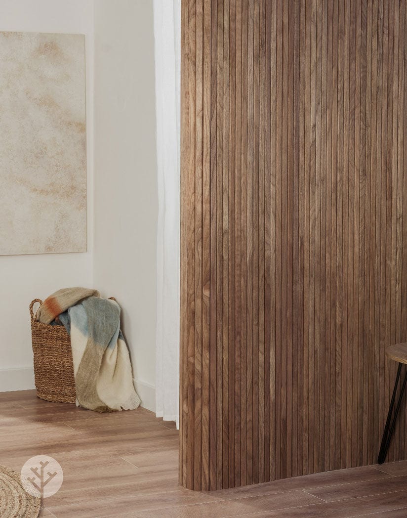 Flutto™ Walnut Slat Flexible Tambour Wood Panels