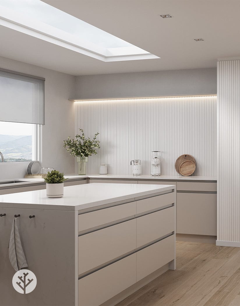 Flutto™ White Slat Flexible Tambour Panels