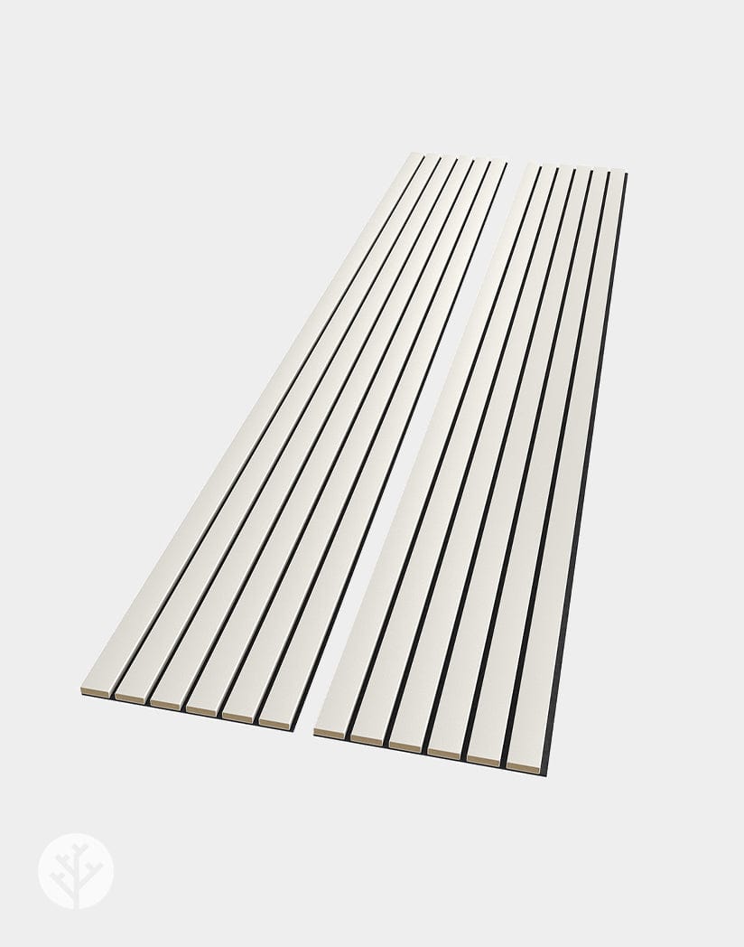 Slatpanel® Luxe Leather White Wide Slat Wood Wall Panel