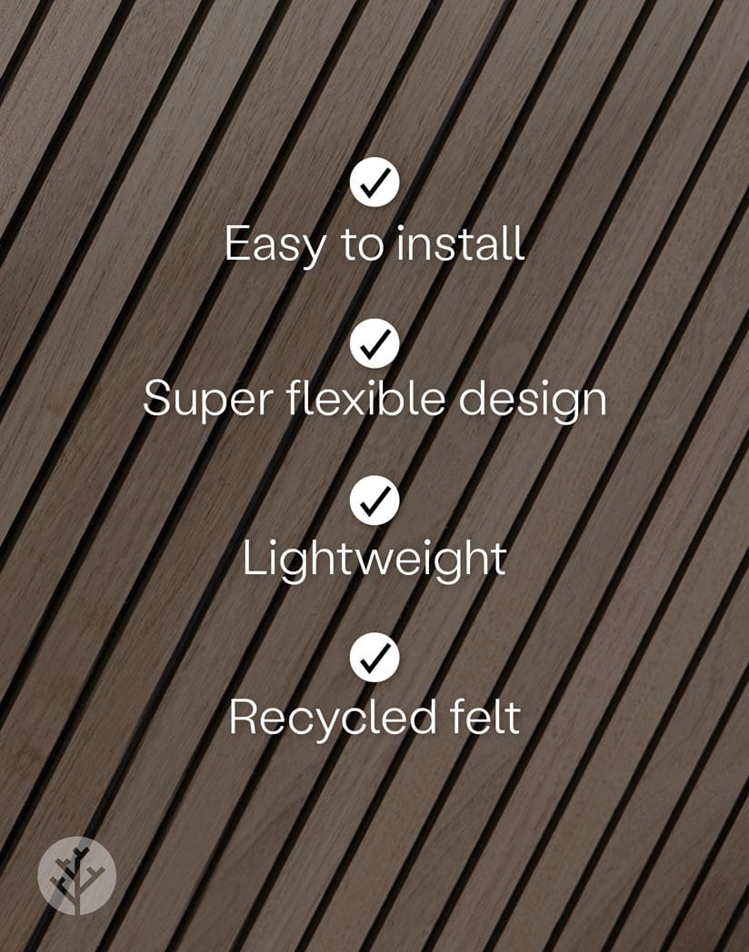 Ultraflex Walnut Lightweight Flexible Wood Wall Panels | Original Slatpanel®