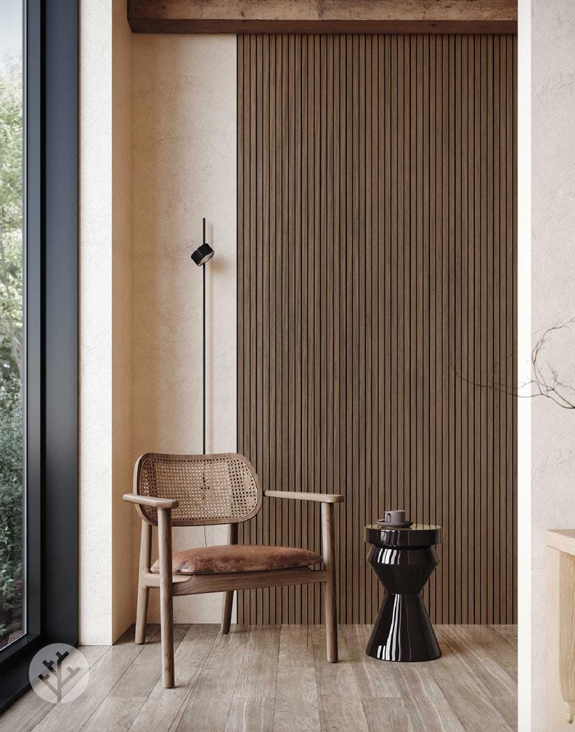 Ultraflex Walnut Lightweight Flexible Wood Wall Panels | Original Slatpanel®