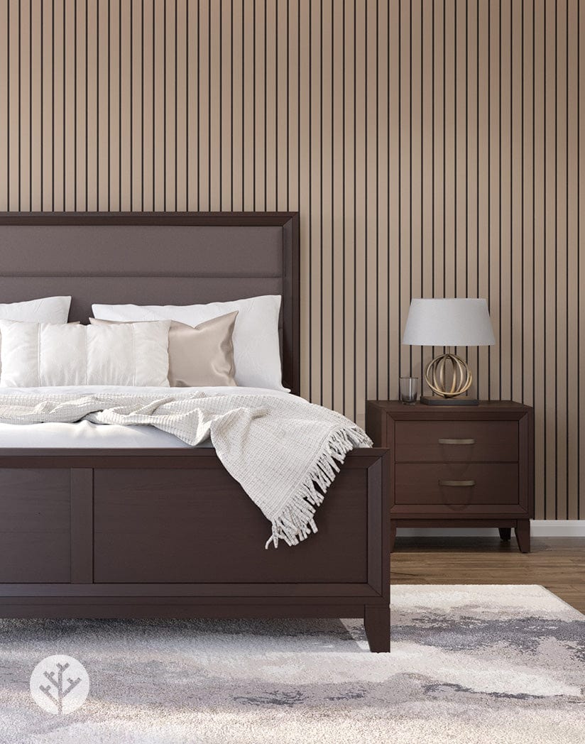 Slatpanel® Luxe Leather Beige Wide Slat Wood Wall Panel