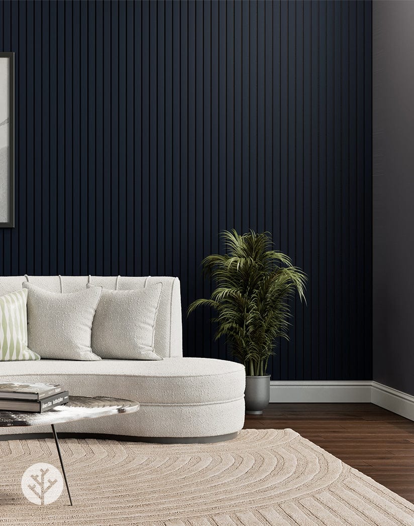 Slatpanel® Luxe Leather Blue Wide Slat Wood Wall Panel