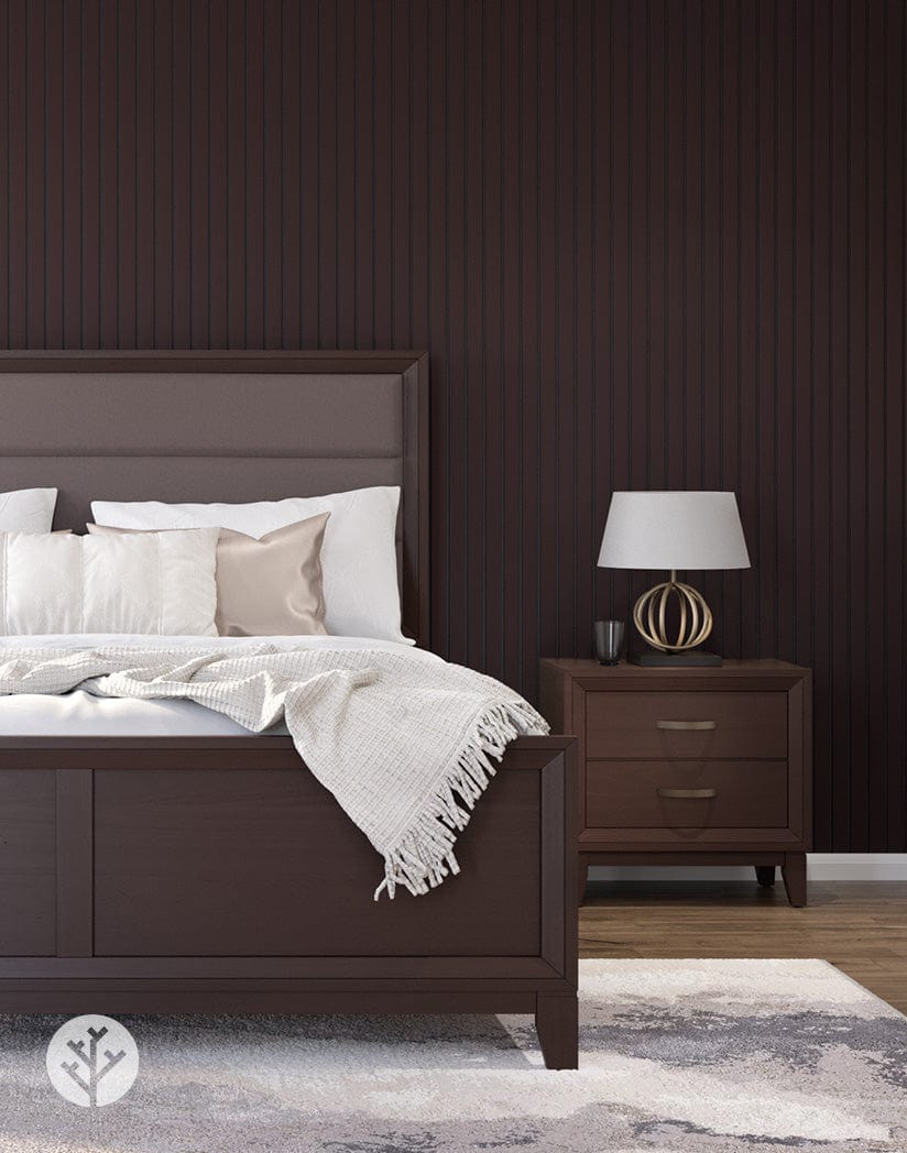 Slatpanel® Luxe Leather Brown Wide Slat Wood Wall Panel