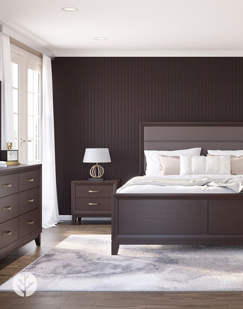 Slatpanel® Luxe Leather Brown Wide Slat Wood Wall Panel