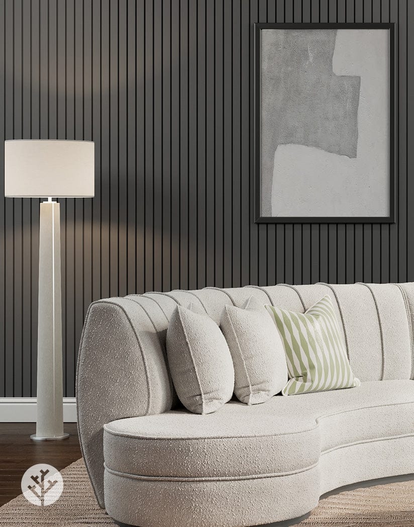 Slatpanel® Luxe Leather Gray Wide Slat Wood Wall Panel