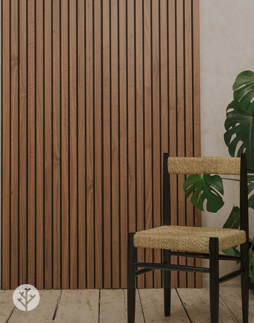 Slatpanel® Walnut Luxe Fire-Rated Acoustic Wood Wall Panel