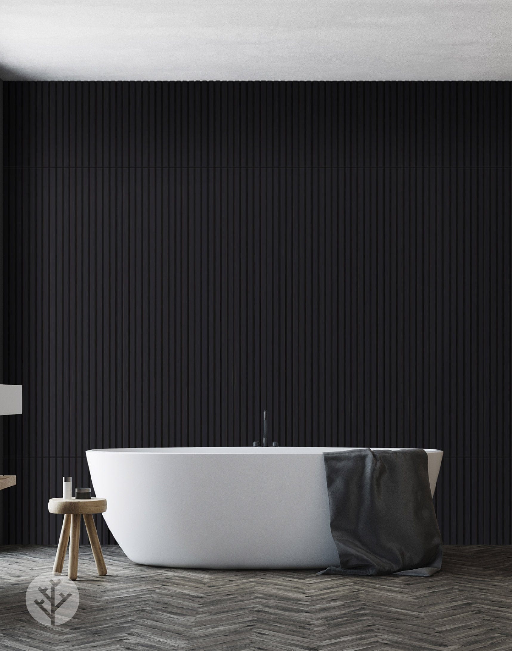 Black Color Matte Acoustic Slat Wall Panels | Original Slatpanel®