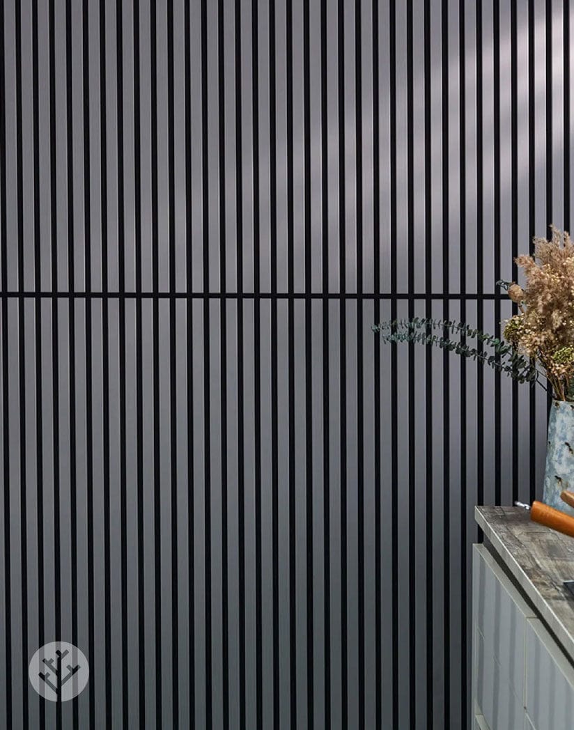 Dusty Gray Color Matte Acoustic Slat Wall Panels | Original Slatpanel®