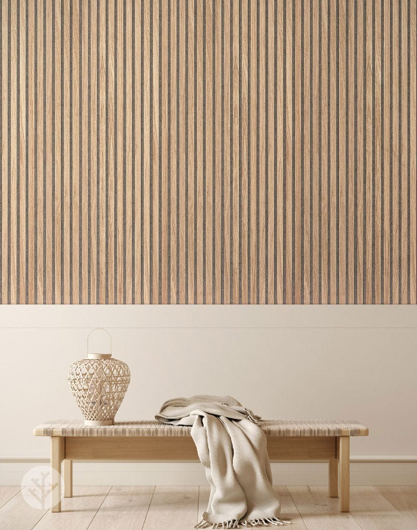 Luxury American Oak | Gray Felt | Acoustic Slat Wood Wall Panels | Original Slatpanel®