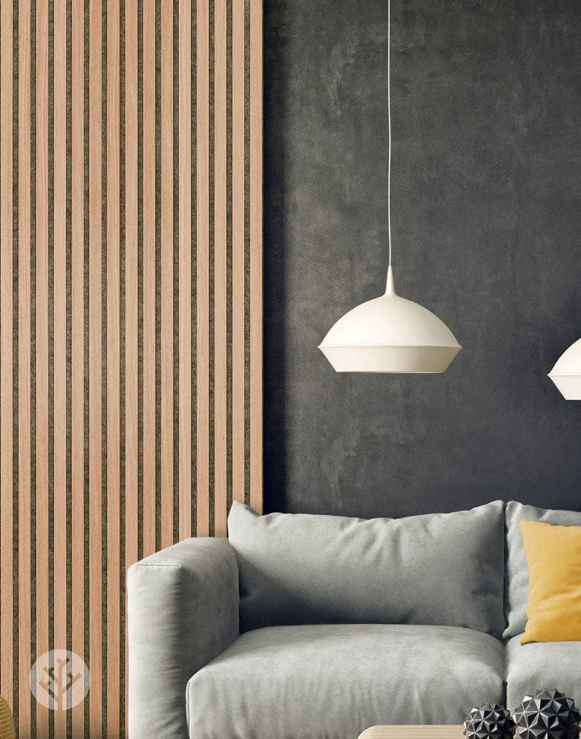 Luxury American Oak | Gray Felt | Acoustic Slat Wood Wall Panels | Original Slatpanel®