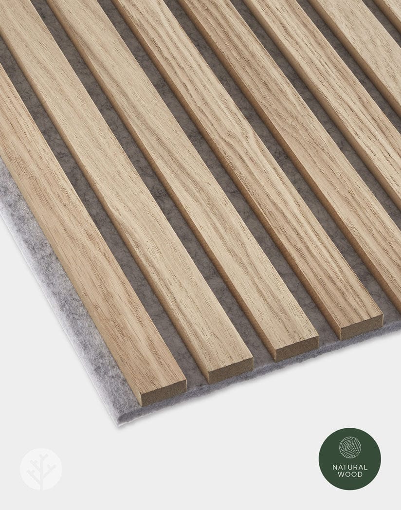 Luxury American Oak | Gray Felt | Acoustic Slat Wood Wall Panels | Original Slatpanel®