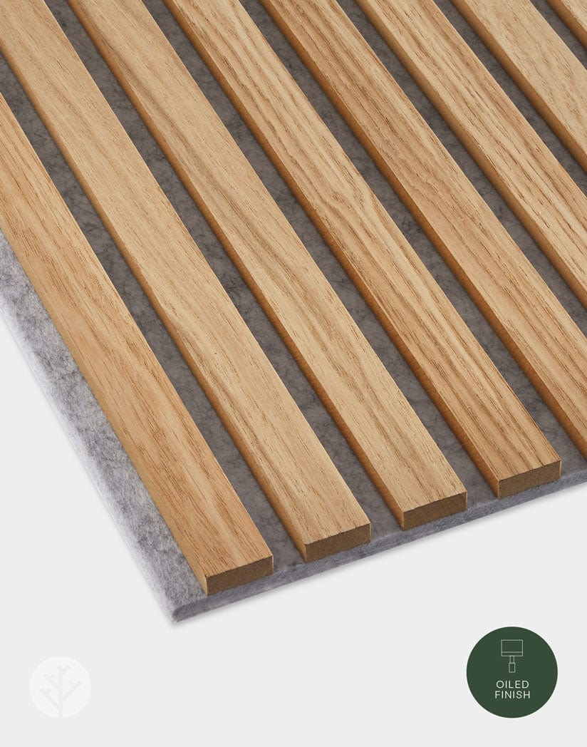 Luxury American Oak | Gray Felt | Acoustic Slat Wood Wall Panels | Original Slatpanel®