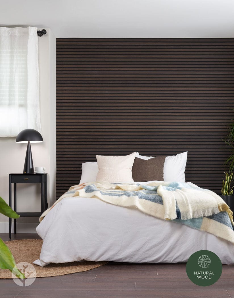 Luxury Smoked Oak Acoustic Slat Wood Wall Panels | Original Slatpanel®