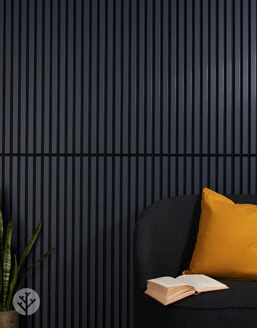 Midnight Blue Color Matte Acoustic Slat Wall Panels
