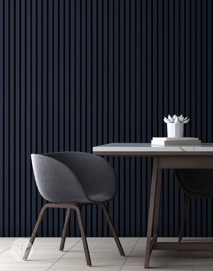 Midnight Blue Color Matte Acoustic Slat Wall Panels