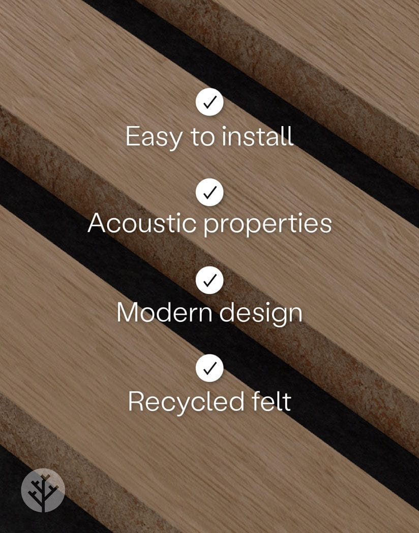 Oak Acoustic Slat Wood Wall Panels | Natural Core | Original Slatpanel®