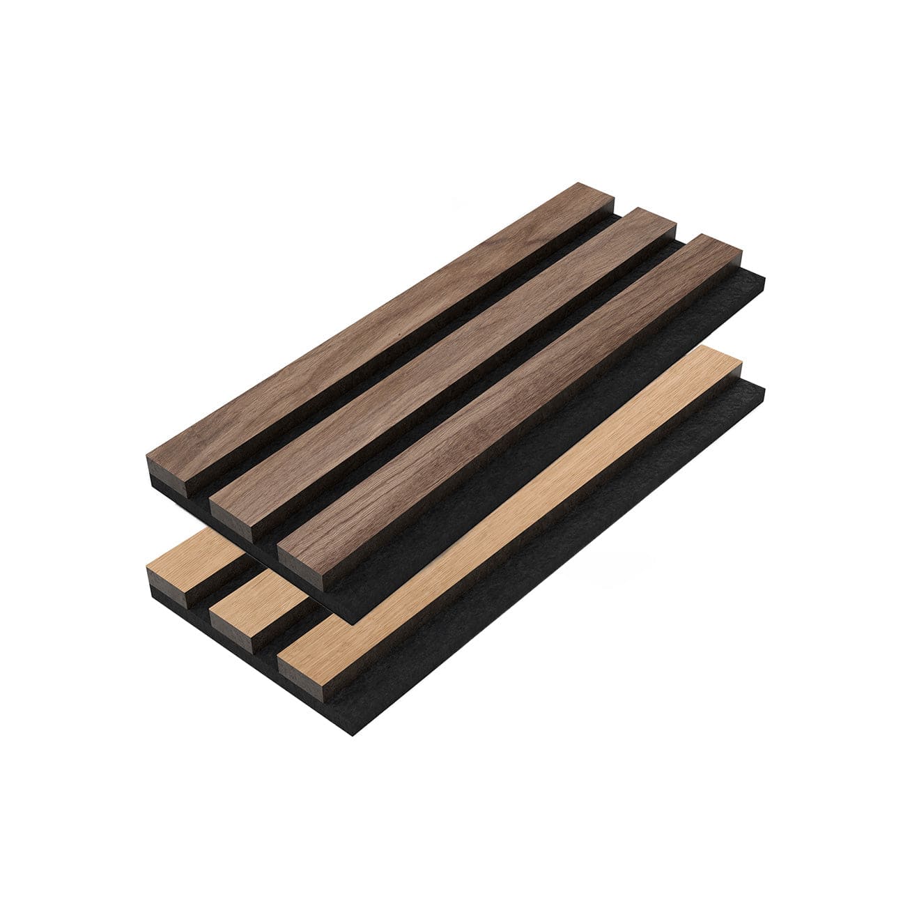 Acoustic Slat Wood Panels Oak and Walnut Sample Box