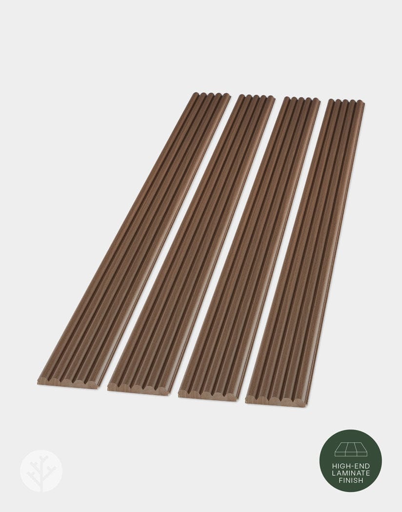 Walnut Ridge Fluted Tambour Wood Effect Wall Panels