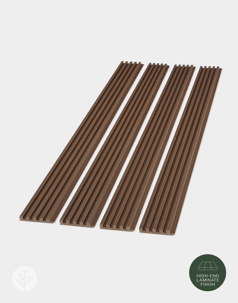 Walnut Slat Fluted Tambour Wood Effect Wall Panels