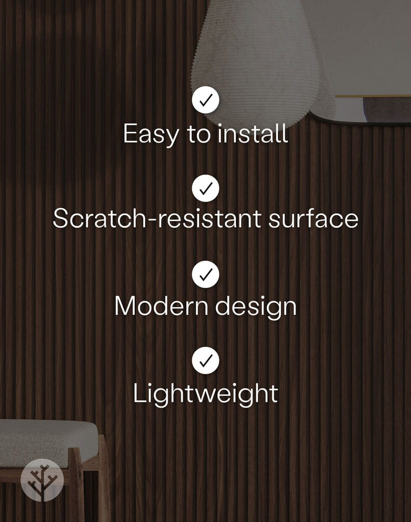 Walnut Slat Fluted Tambour Wood Effect Wall Panels