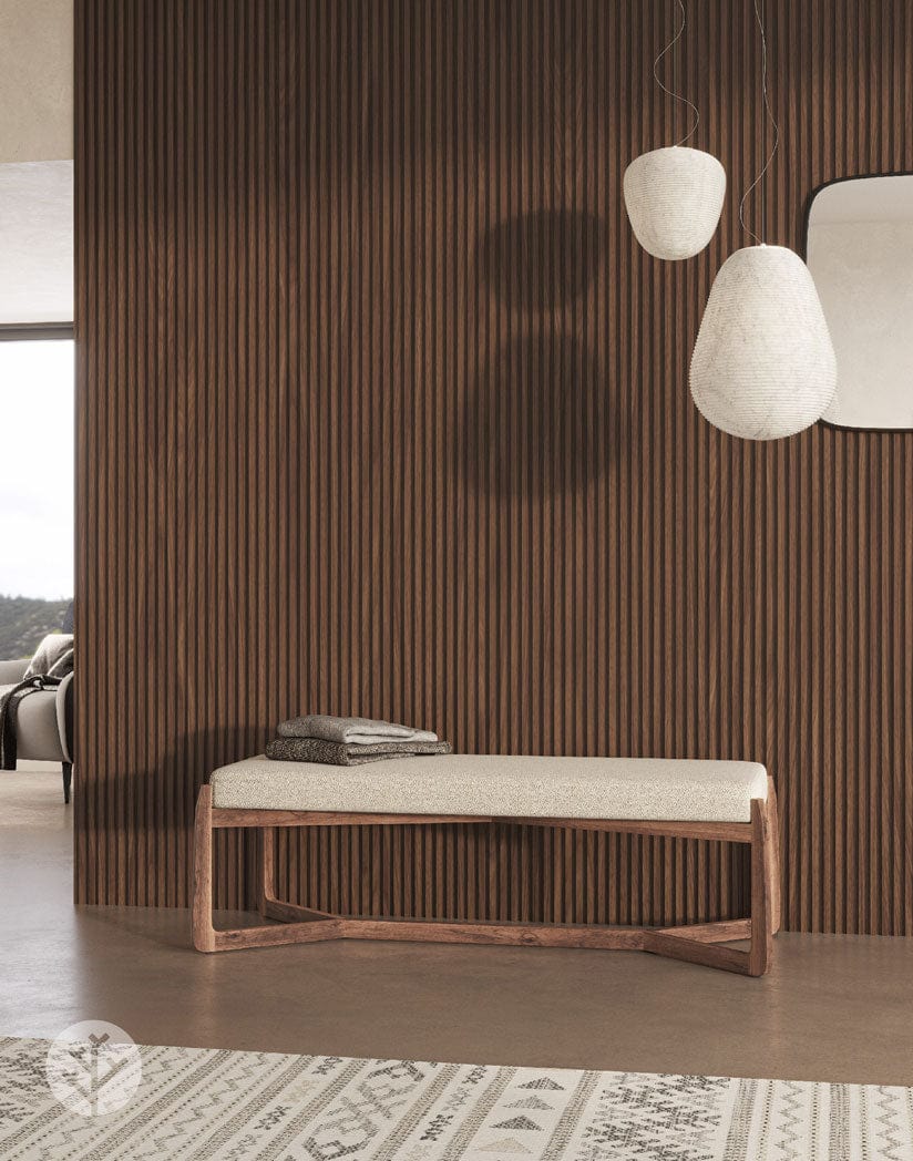 Walnut Slat Fluted Tambour Wood Effect Wall Panels