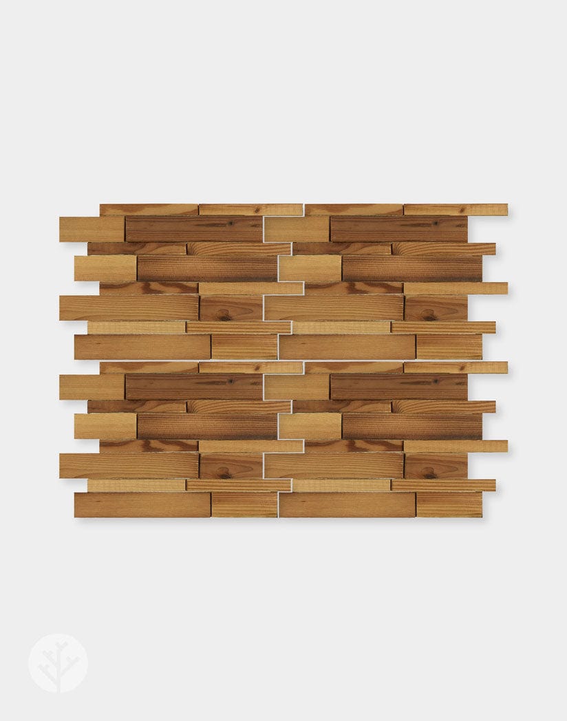 Stereo Linear Natural Wood Mosaic Wall Panels