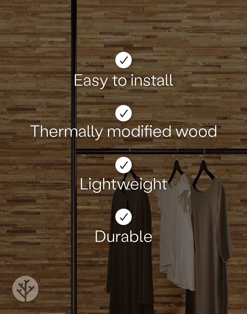 Stereo Voluspa Natural Wood Mosaic Wall Panels