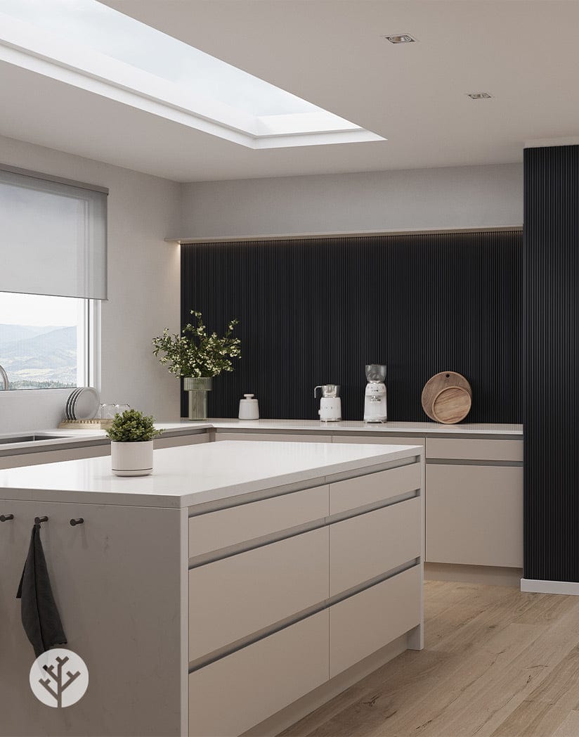 Flutto™ Black Mini Ridge Flexible Tambour Panels