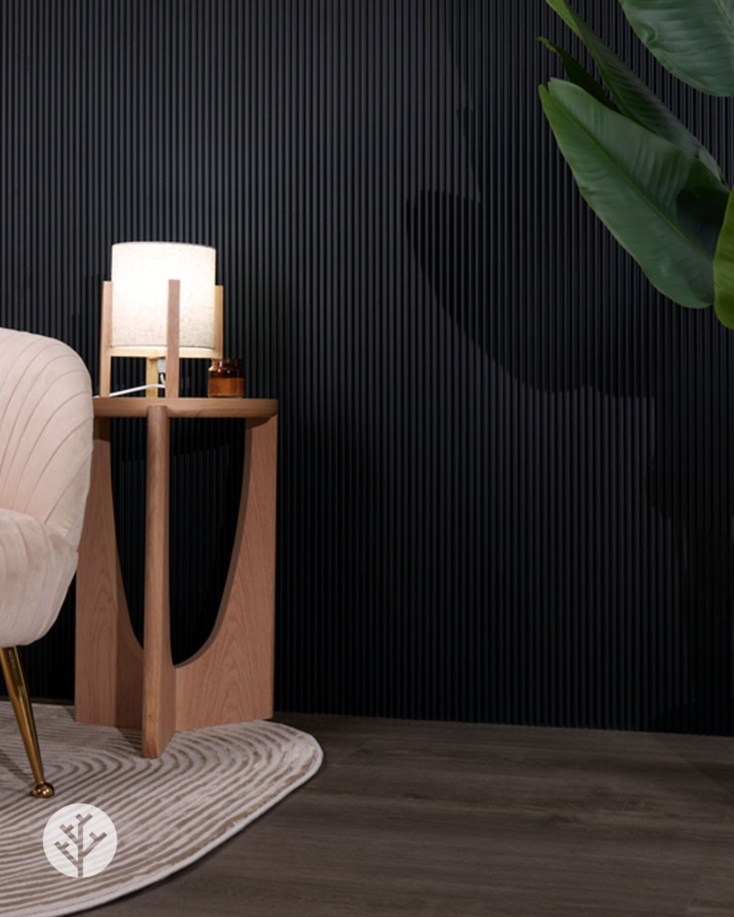 Flutto™ Black Mini Ridge Flexible Tambour Panels