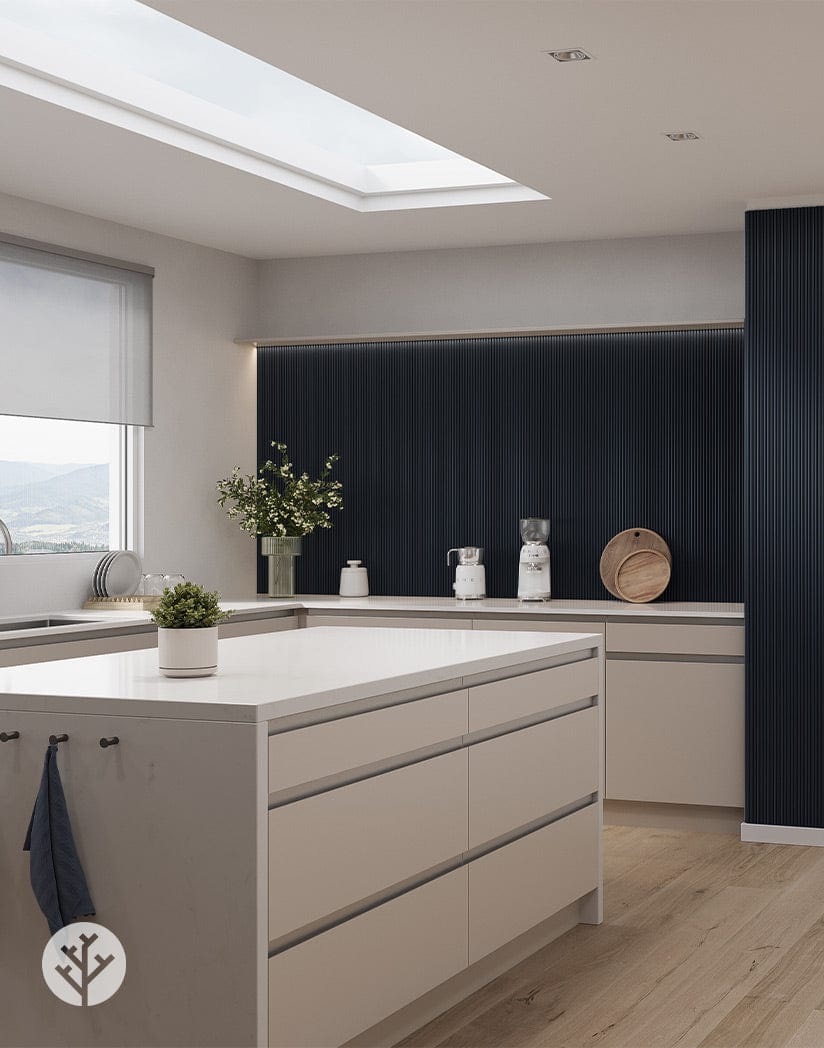 Flutto™ Blue Mini Ridge Flexible Tambour Panels