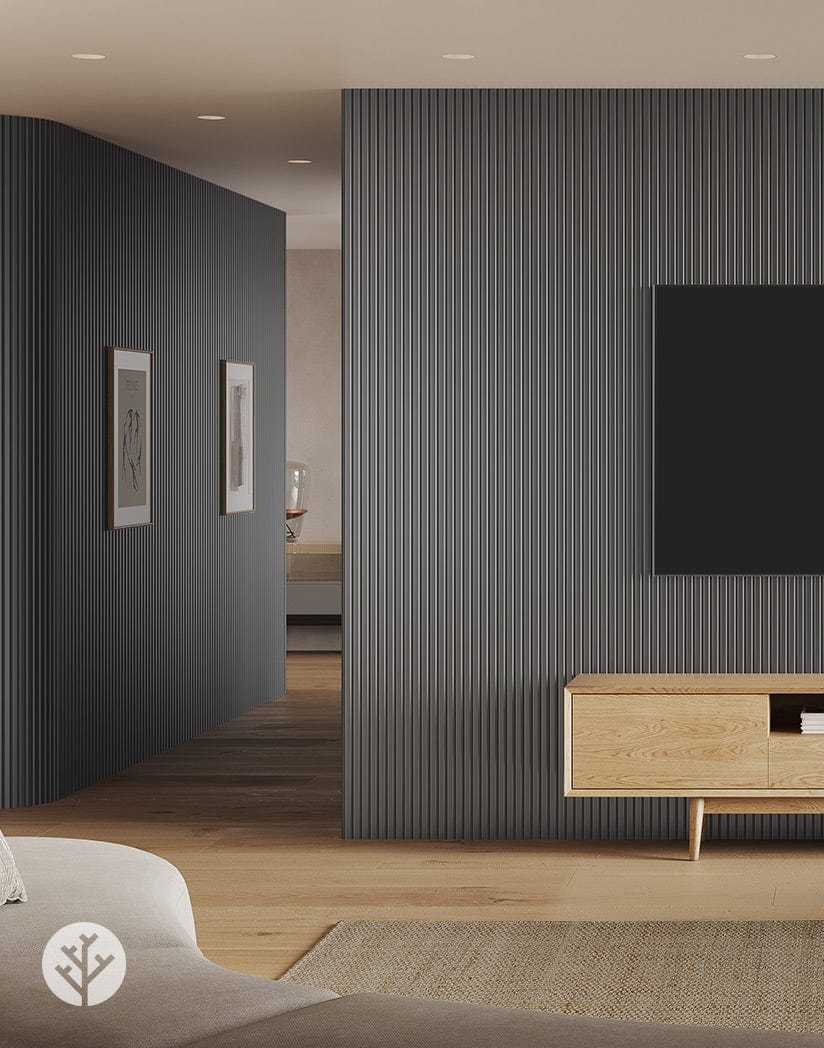 Flutto™ Gray Slat Flexible Tambour Panels