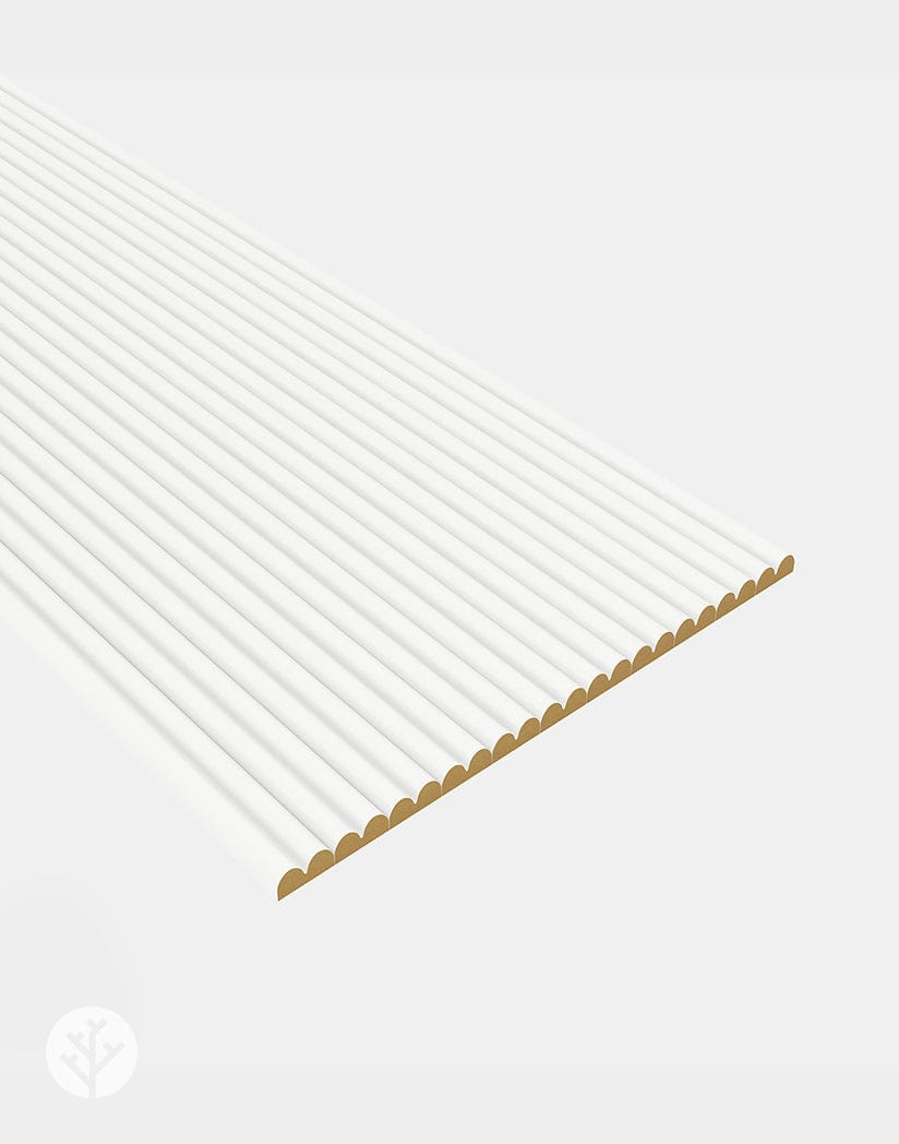 Flutto™ White Mini Ridge Flexible Tambour Panels