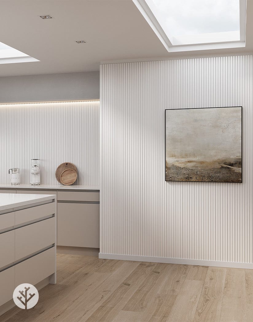 Flutto™ White Slat Flexible Tambour Panels