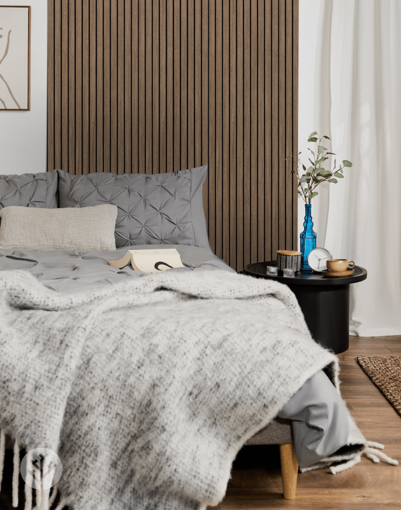 Ultraflex Walnut Lightweight Flexible Wood Wall Panels | Original Slatpanel®