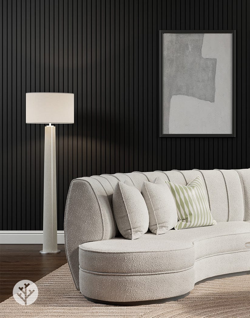 Slatpanel® Luxe Leather Black Wide Slat Wood Wall Panel