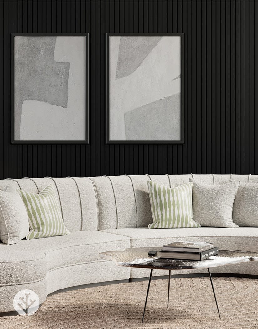 Slatpanel® Luxe Leather Black Wide Slat Wood Wall Panel