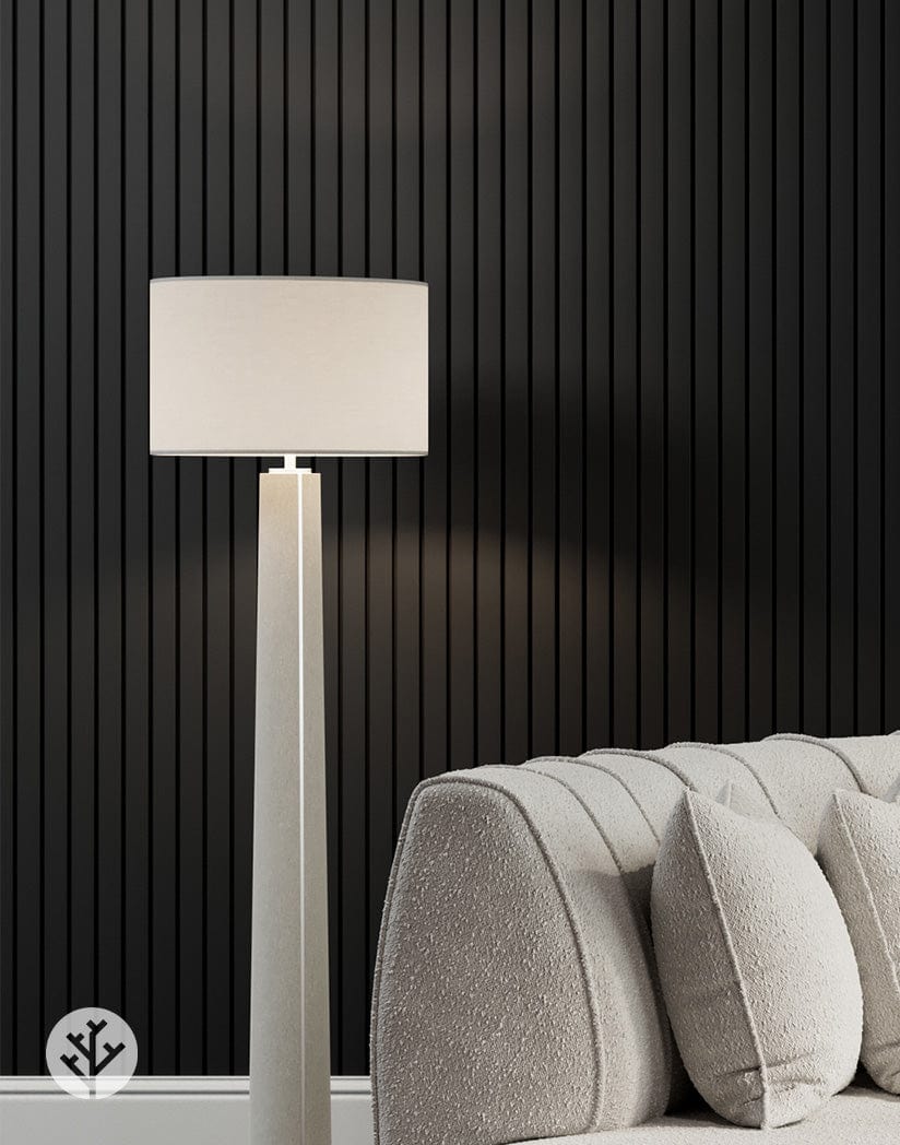 Slatpanel® Luxe Leather Black Wide Slat Wood Wall Panel