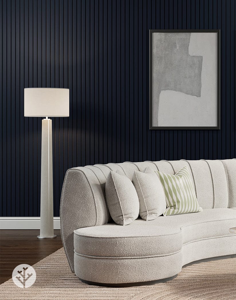 Slatpanel® Luxe Leather Blue Wide Slat Wood Wall Panel