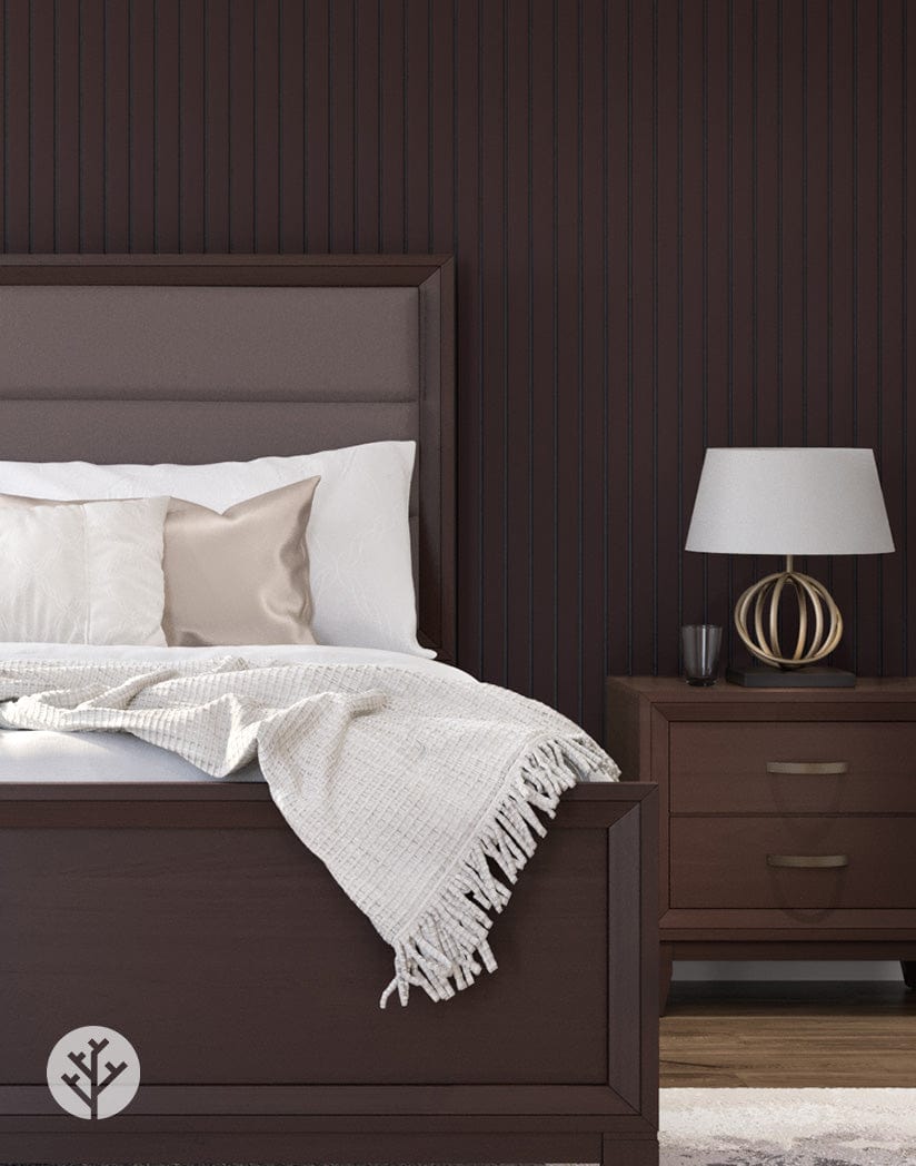 Slatpanel® Luxe Leather Brown Wide Slat Wood Wall Panel