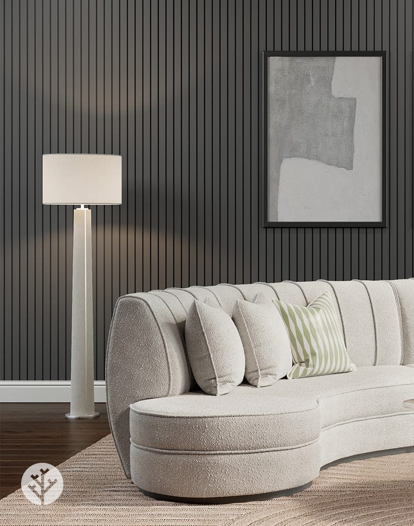 Slatpanel® Luxe Leather Gray Wide Slat Wood Wall Panel