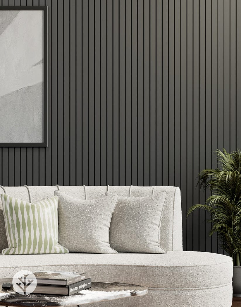 Slatpanel® Luxe Leather Gray Wide Slat Wood Wall Panel