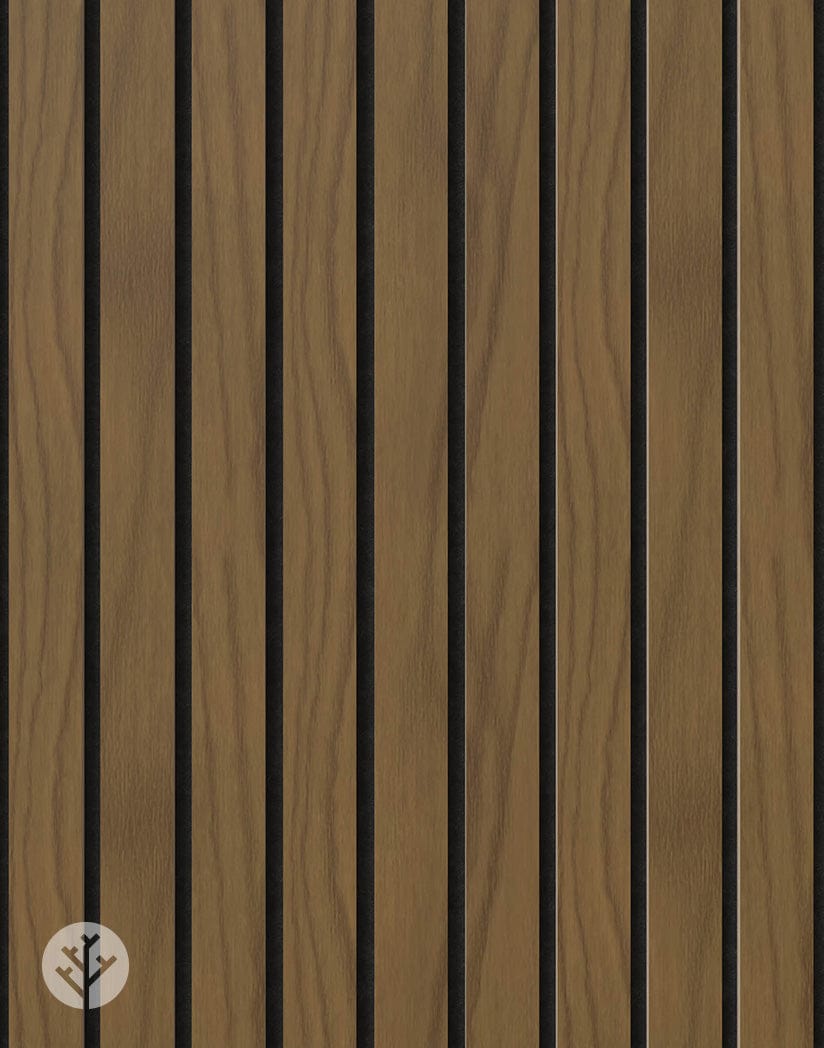 Slatpanel® Walnut Luxe Fire-Rated Acoustic Wood Wall Panel