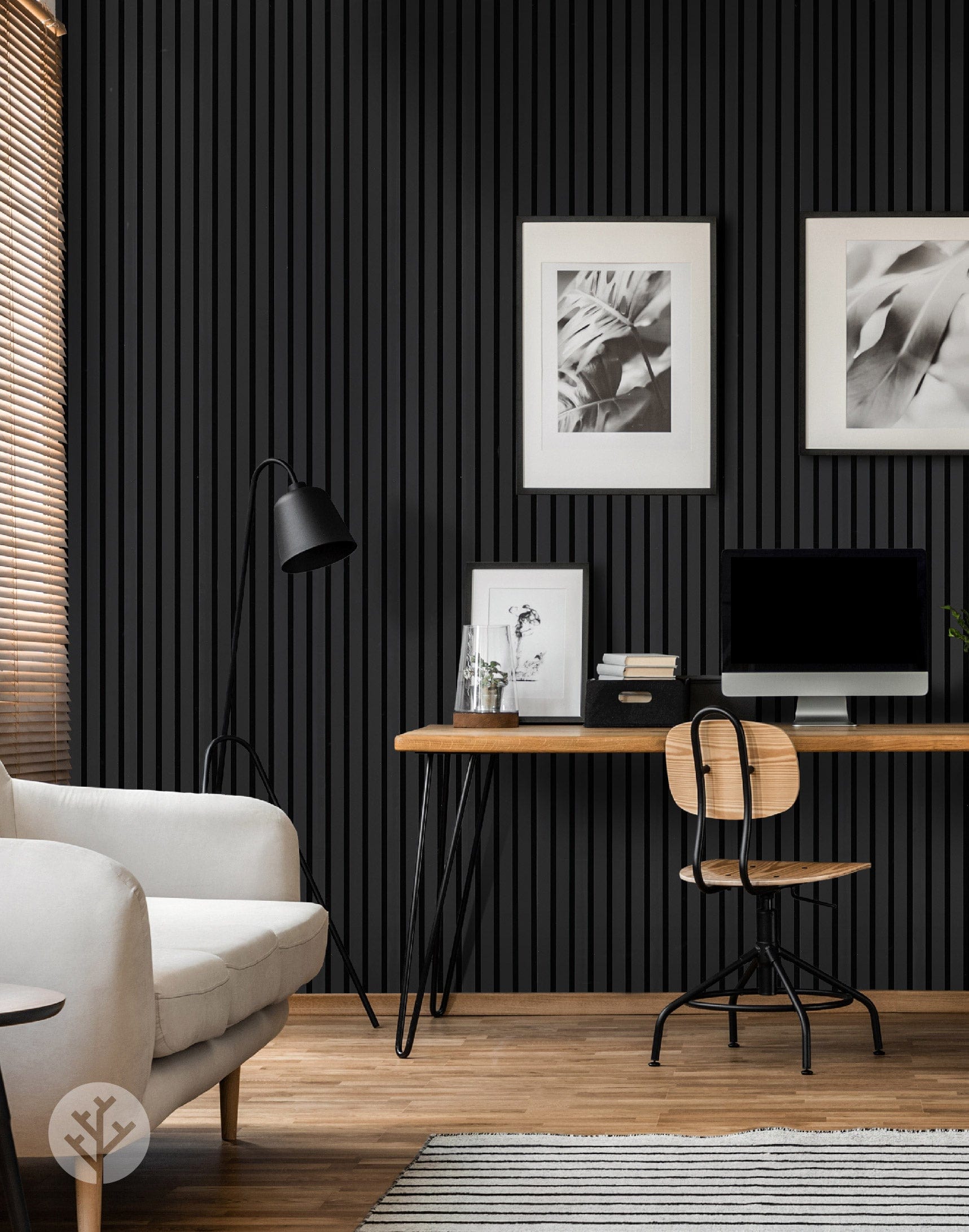 Black Color Matte Acoustic Slat Wall Panels | Original Slatpanel®