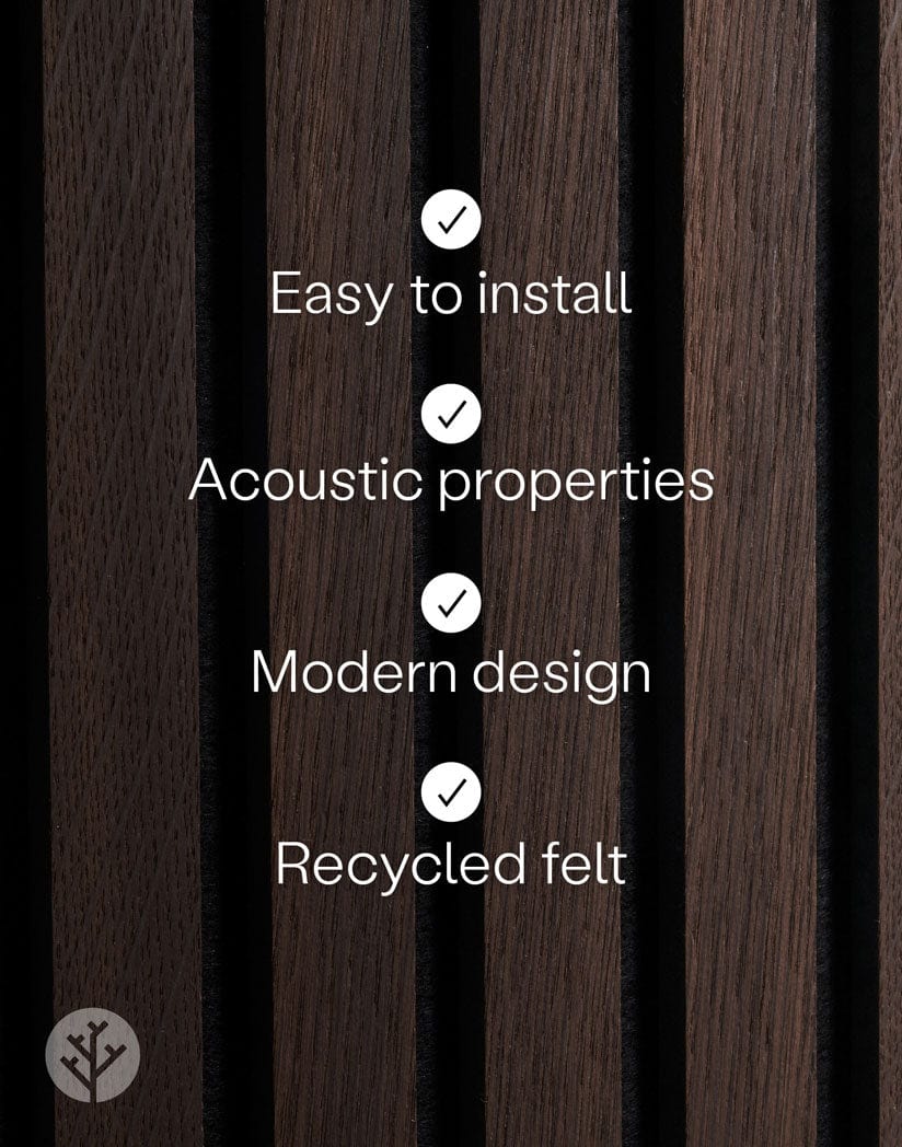 Luxury Smoked Oak Acoustic Slat Wood Wall Panels | Original Slatpanel®