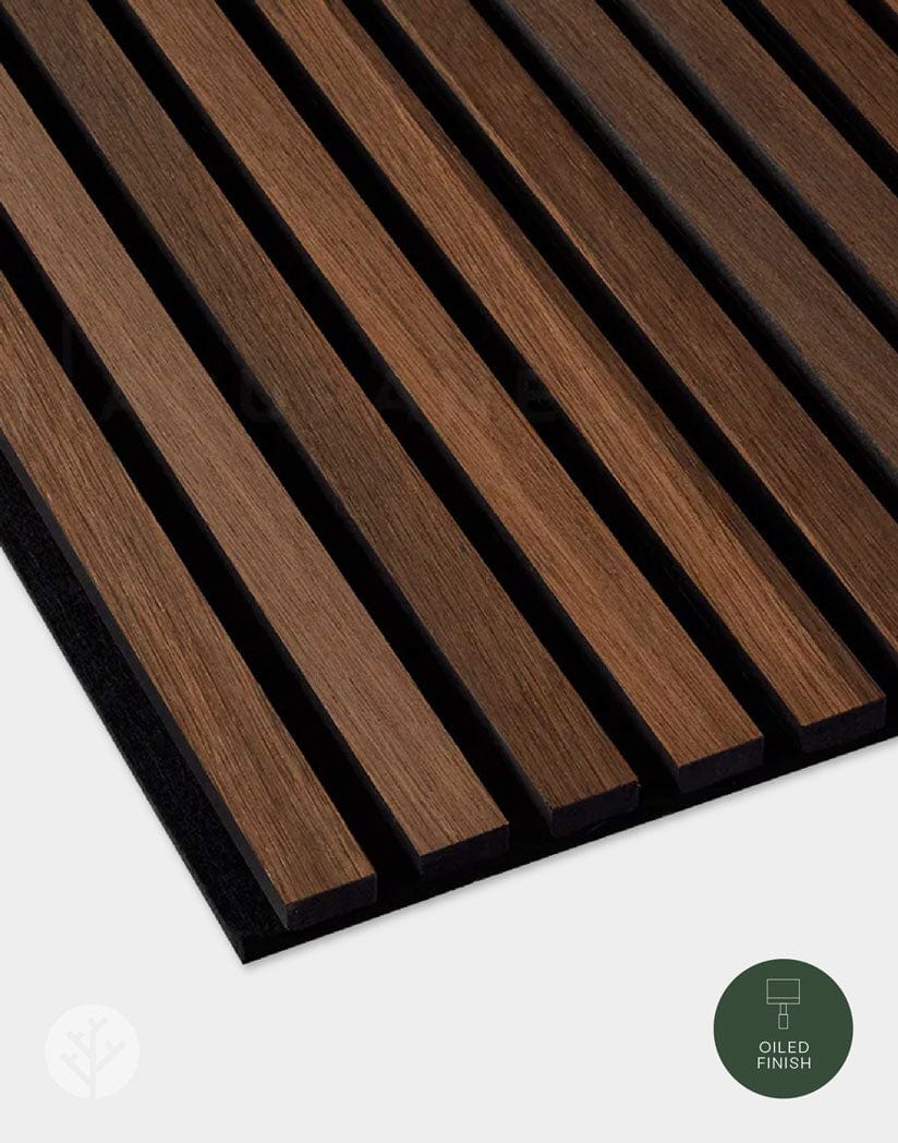 Luxury Smoked Oak Acoustic Slat Wood Wall Panels | Original Slatpanel®